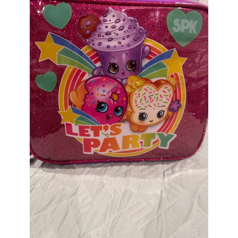 Shopkins Lets Party Pink Glitter Insulated Lunch Bag Moose Toys F17-97